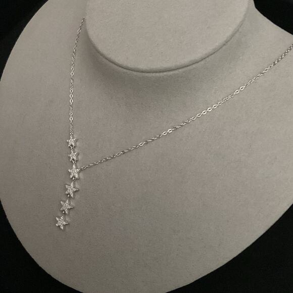 Beautiful Falling Star Necklace w/ Genuine GRA Certified Moissanite 18”-20”-NEW - Picture 3 of 12
